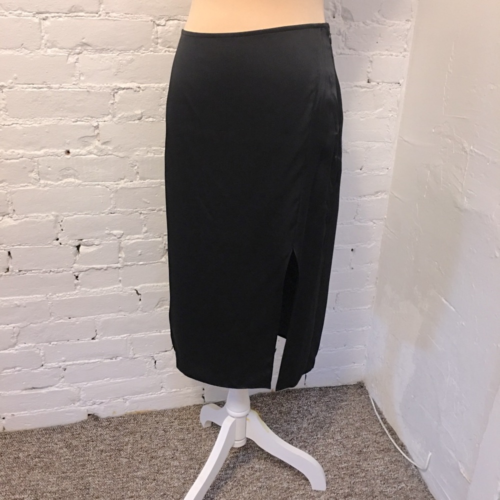 Anine Bing silk jolin midi skirt in black size small